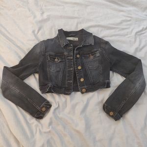 Topshop moto denim jacket crop